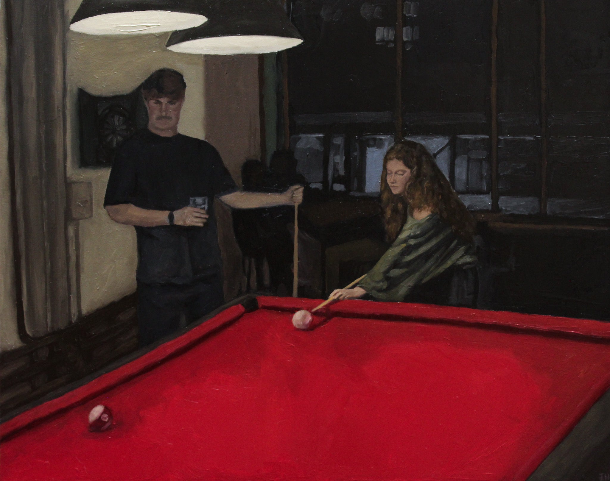 Sophie and Kellen playing pool